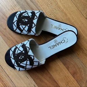 Chanel Beaded CC Slides